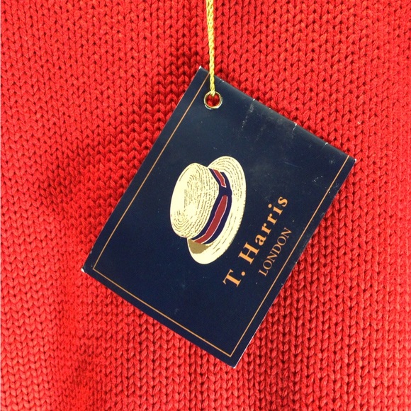 T.Harris London 100% cotton long sleeves crew neck red sweater size medium - Picture 3 of 10
